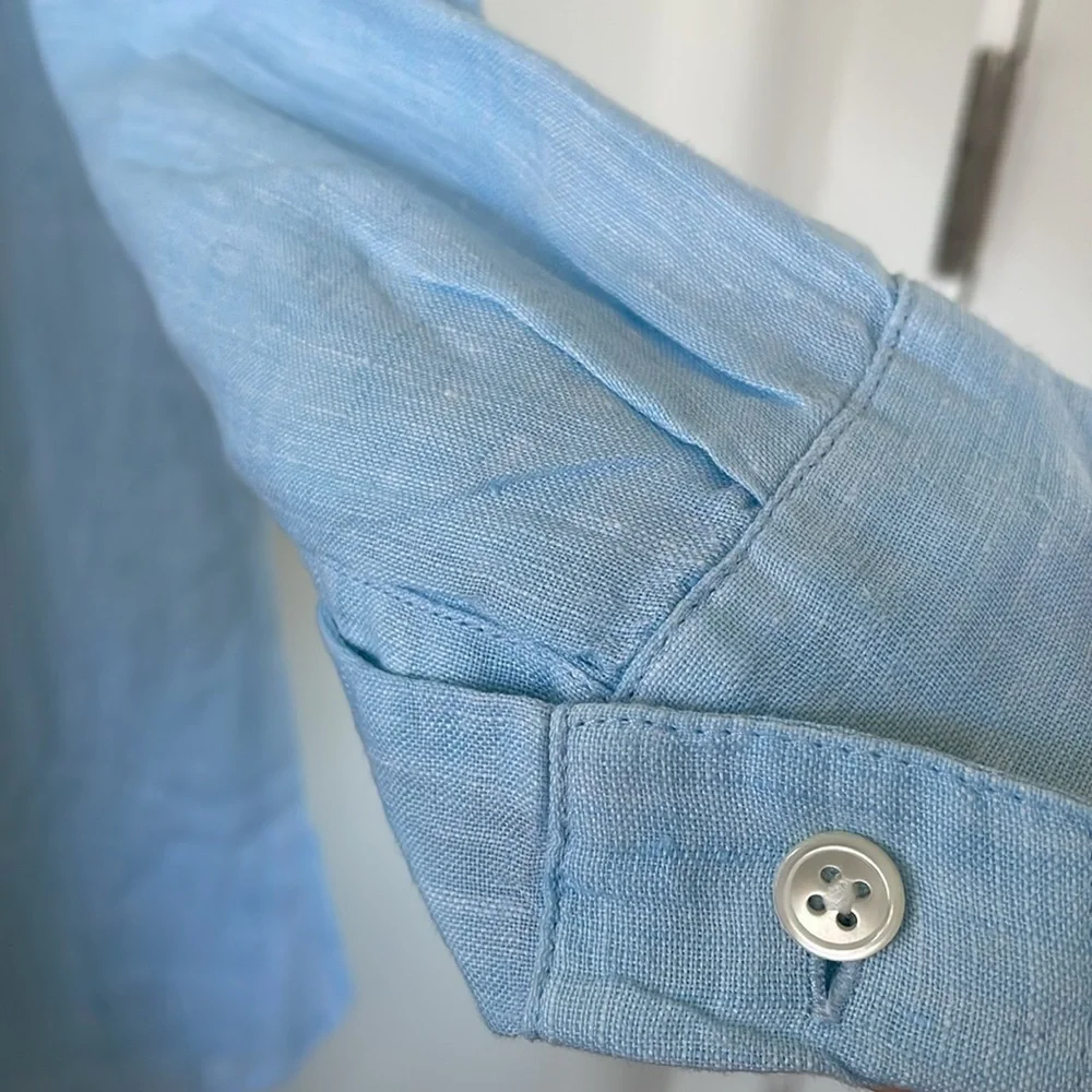 J Jill- blue long linen shirt- small - Picture 8 of 9